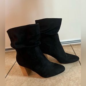 Black Suede Western Mid Cowgirl Boot